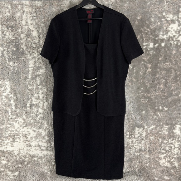 Miss Scarlett Dresses & Skirts - Miss Scarlett Size 18 Metal Accent Sheath Formal Dress Black Short Sleeve Women